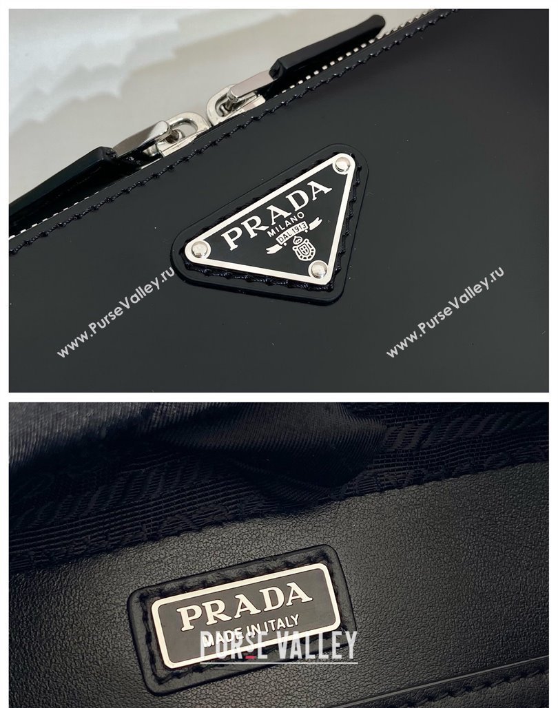 Prada Mens Brique Brushed leather bag 2VH173 Black 2024 (YZ-240119020)