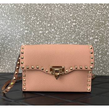 Valentino Small Rockstud Grainy Calfskin Crossbody bag Pink 2024 VLTN0322 (LN-240119054)