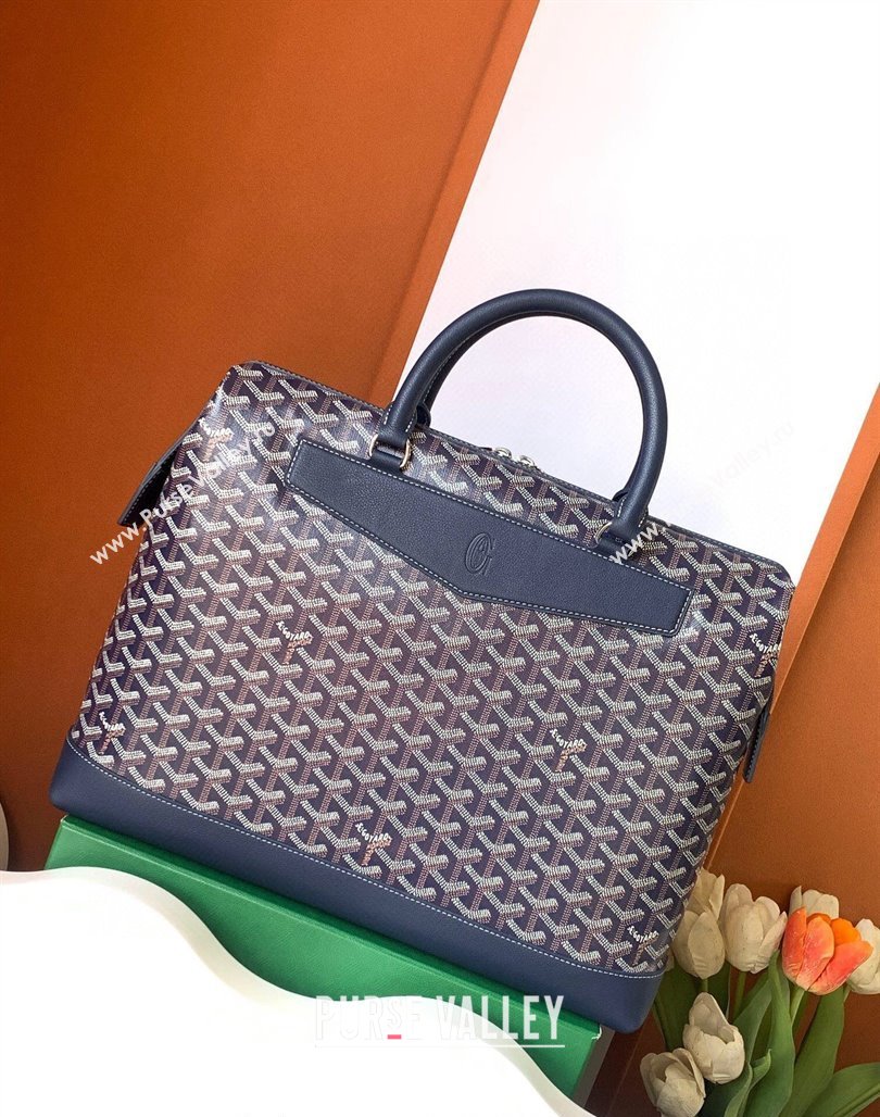 Goyard Cisalpin Briefcases Document Case Top Handle Bag Navy Blue 2024 (ZHANG-240119035)