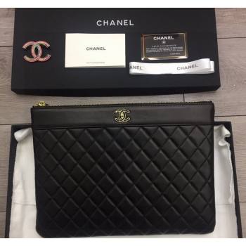 Chanel Quilted Lambskin Pouch Black 2024 9823 (YY-240119075)