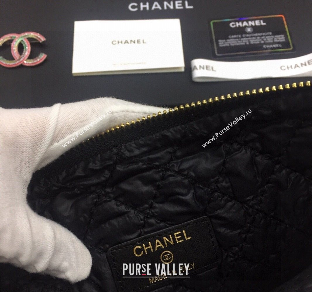 Chanel Quilted Lambskin Pouch Black 2024 9823 (YY-240119075)