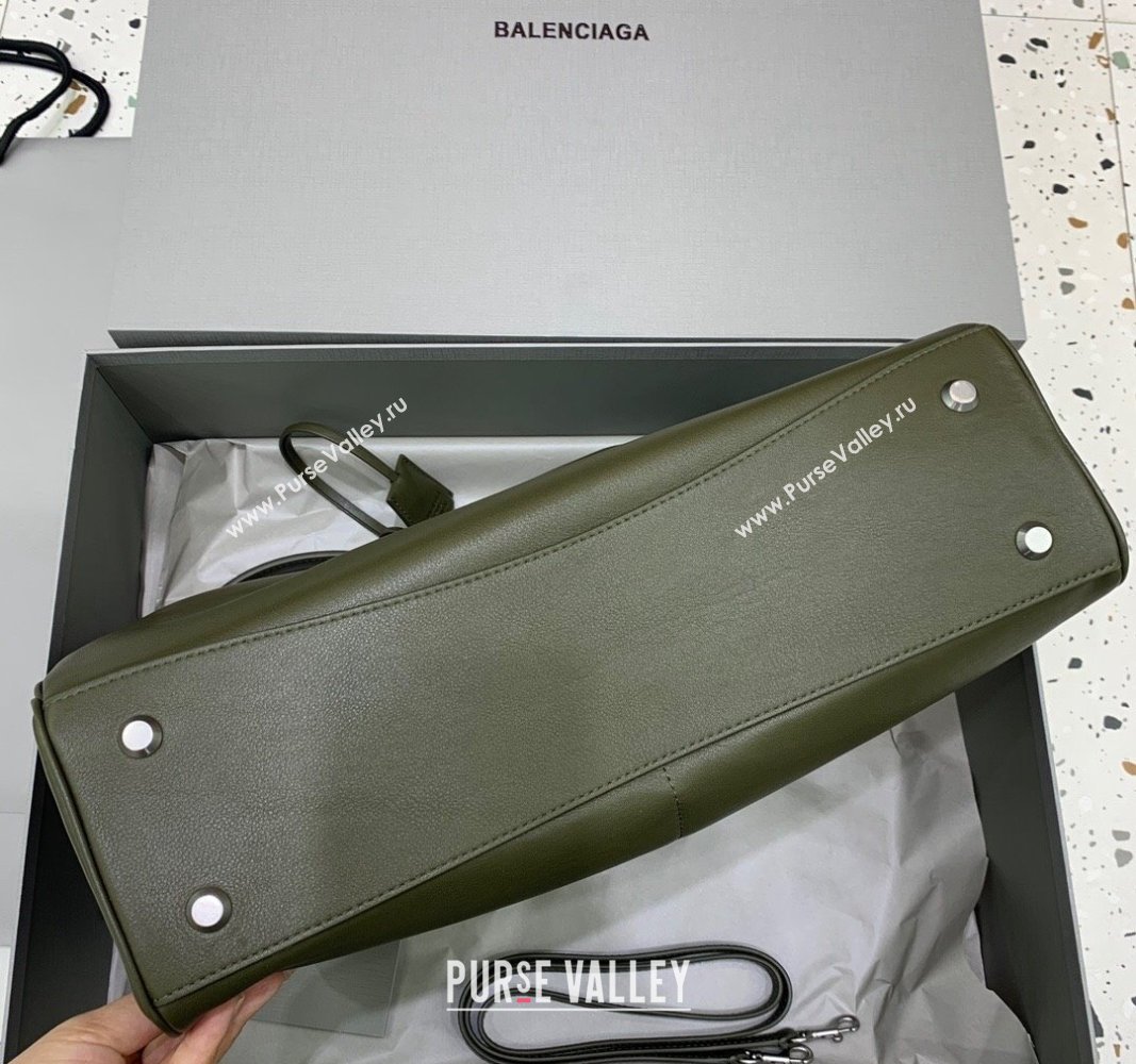 Balenciaga Rodeo Large Handbag in green smooth calfskin, aged-silver hardware 2024 78972 (JM-240621045)