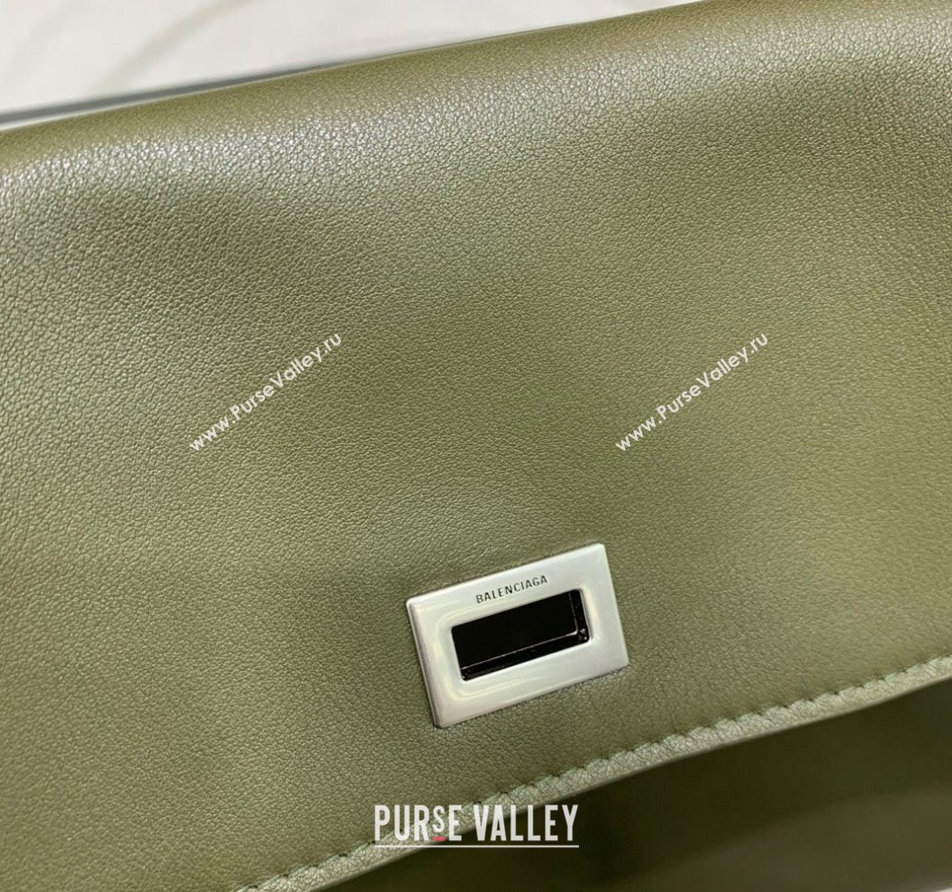 Balenciaga Rodeo Large Handbag in green smooth calfskin, aged-silver hardware 2024 78972 (JM-240621045)