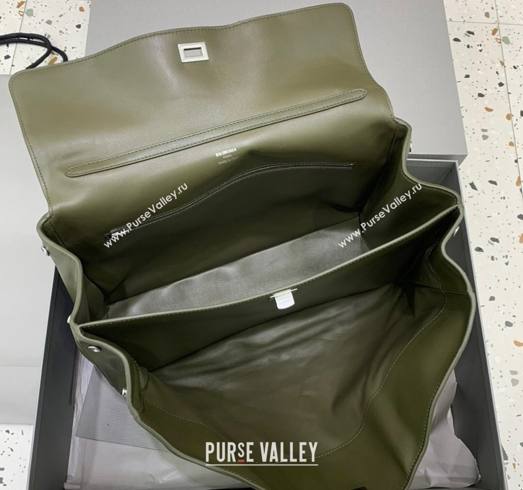 Balenciaga Rodeo Large Handbag in green smooth calfskin, aged-silver hardware 2024 78972 (JM-240621045)