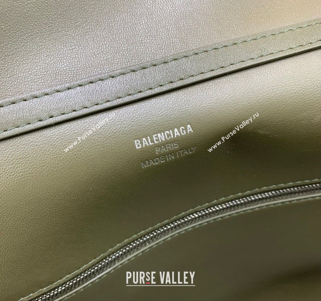 Balenciaga Rodeo Large Handbag in green smooth calfskin, aged-silver hardware 2024 78972 (JM-240621045)