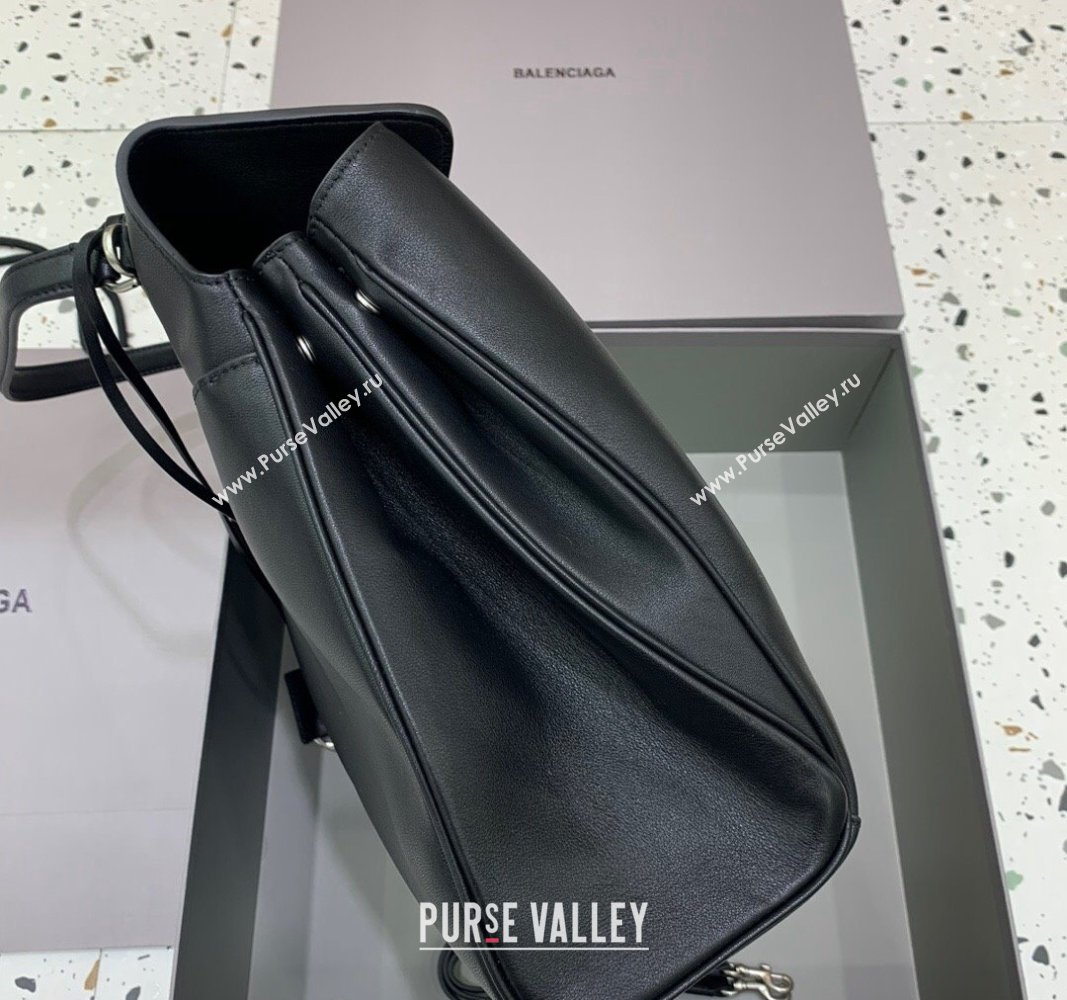 Balenciaga Rodeo Large Handbag in black smooth calfskin, aged-silver hardware 2024 78972 (JM-240621047)