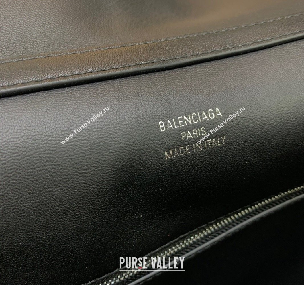 Balenciaga Rodeo Large Handbag in black smooth calfskin, aged-silver hardware 2024 78972 (JM-240621047)