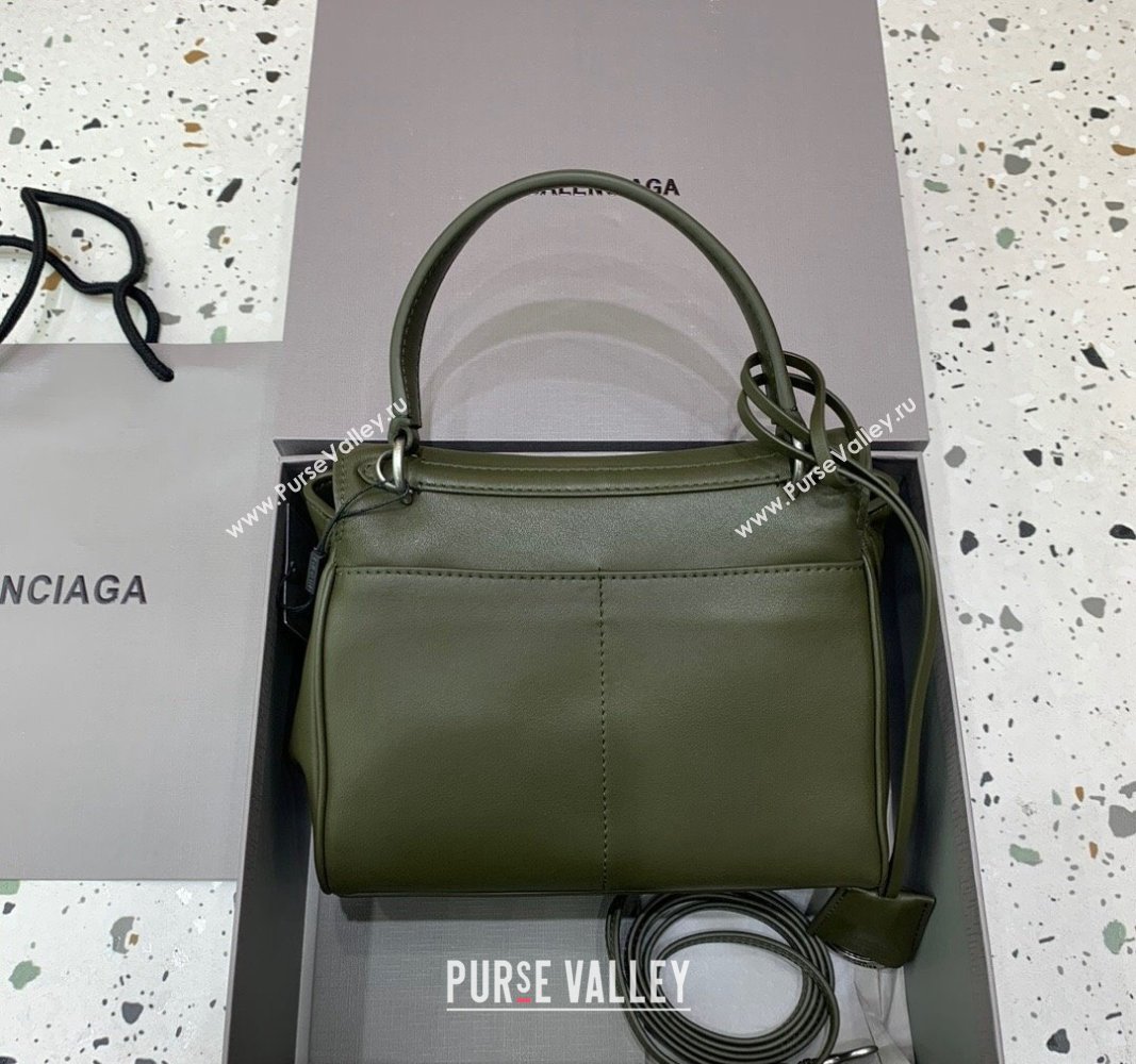 Balenciaga Rodeo Mini Handbag in green smooth calfskin, aged-silver hardware 2024 78972 (JM-240621044)