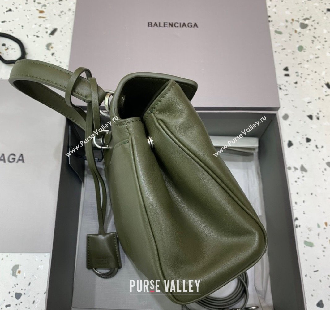 Balenciaga Rodeo Mini Handbag in green smooth calfskin, aged-silver hardware 2024 78972 (JM-240621044)