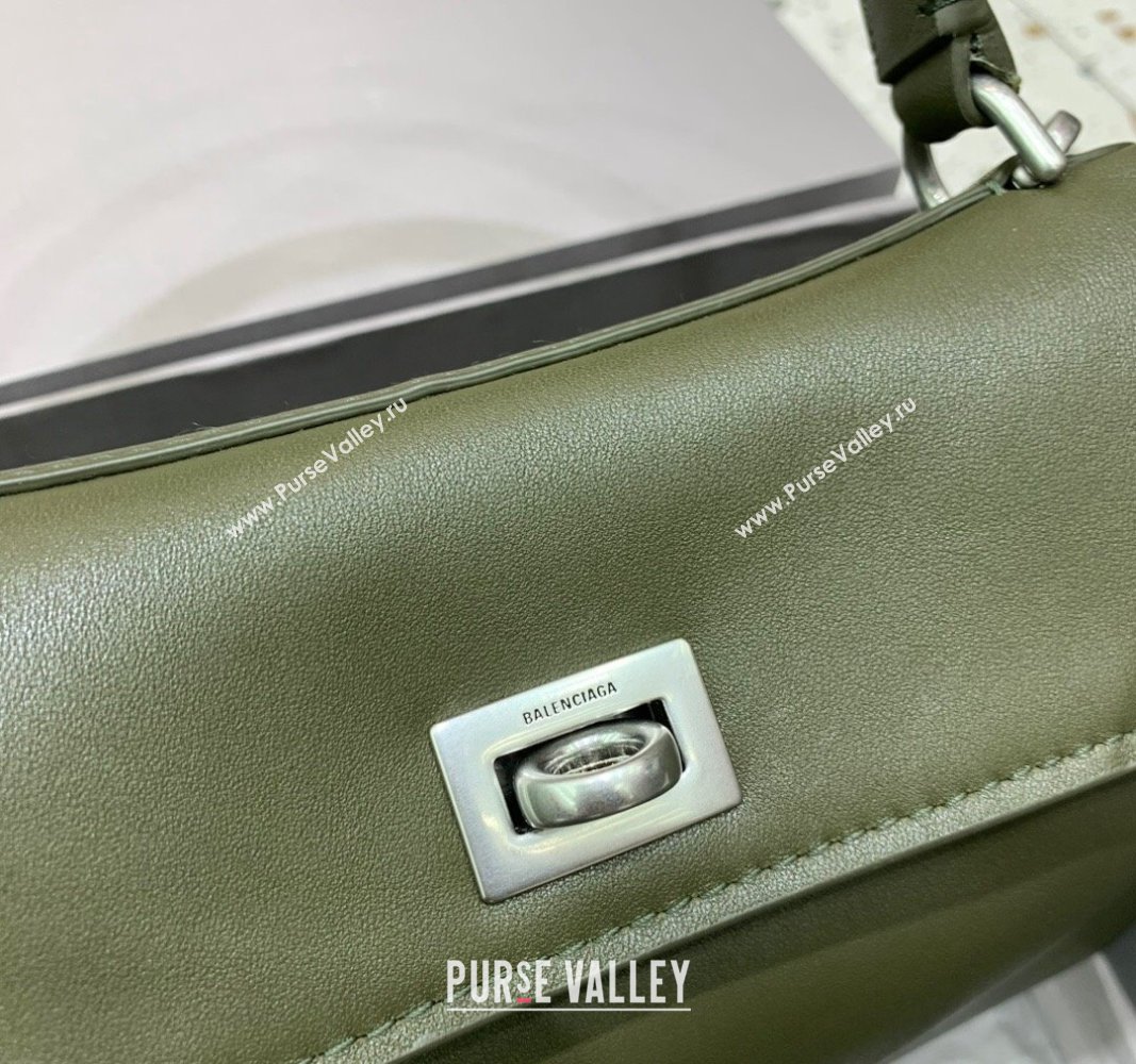 Balenciaga Rodeo Mini Handbag in green smooth calfskin, aged-silver hardware 2024 78972 (JM-240621044)