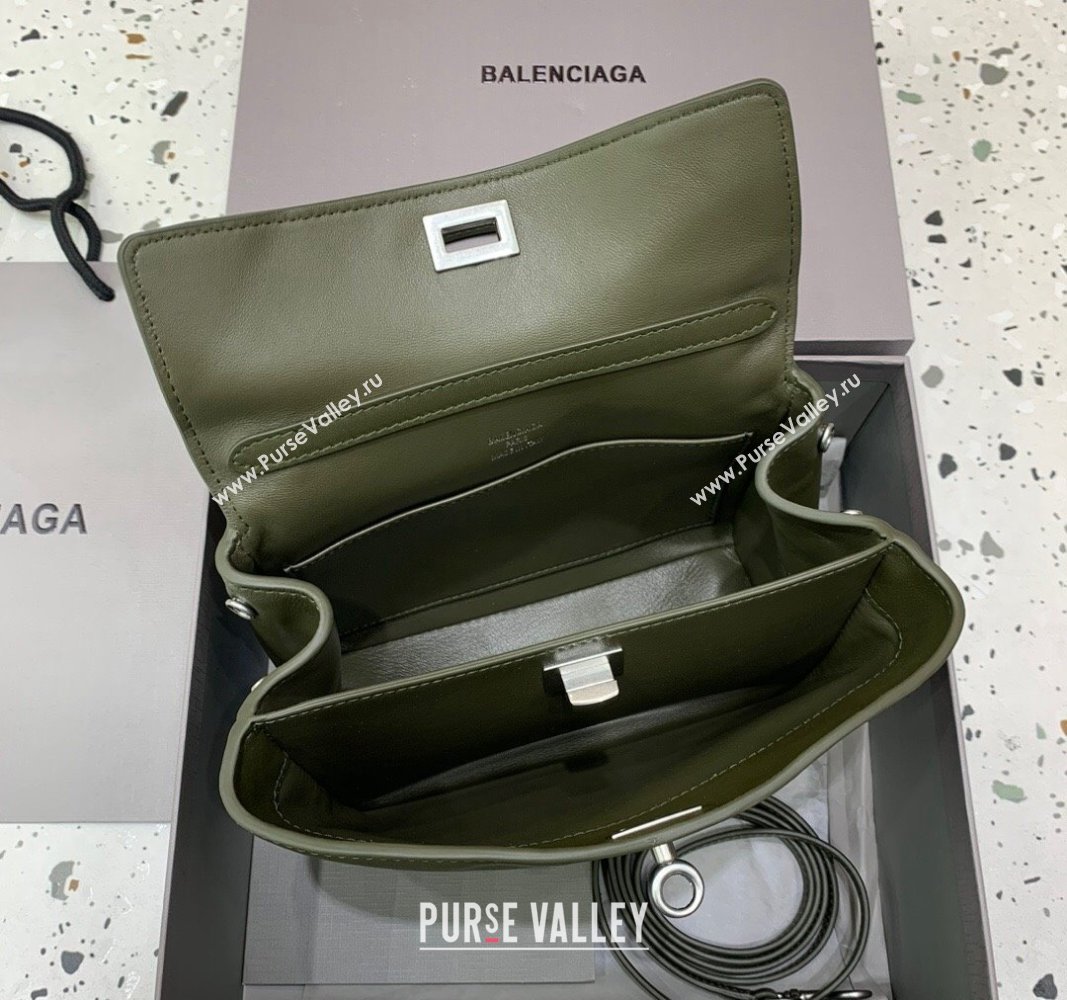 Balenciaga Rodeo Mini Handbag in green smooth calfskin, aged-silver hardware 2024 78972 (JM-240621044)