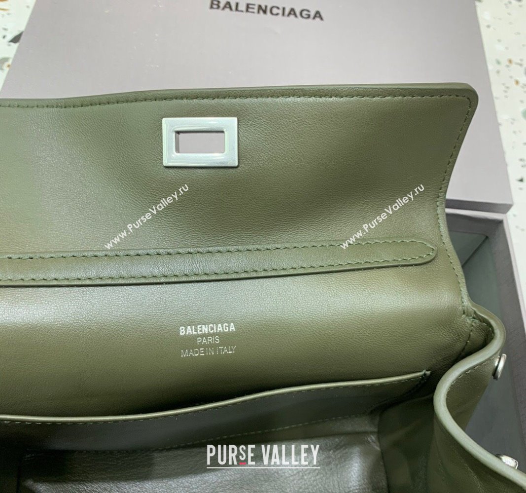 Balenciaga Rodeo Mini Handbag in green smooth calfskin, aged-silver hardware 2024 78972 (JM-240621044)