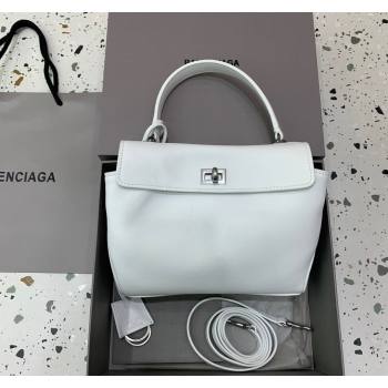 Balenciaga Rodeo Mini Handbag in white smooth calfskin, aged-silver hardware 2024 78972 (JM-240621048)