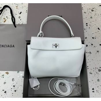 Balenciaga Rodeo Mini Handbag in white smooth calfskin, aged-silver hardware 2024 78972 (JM-240621048)