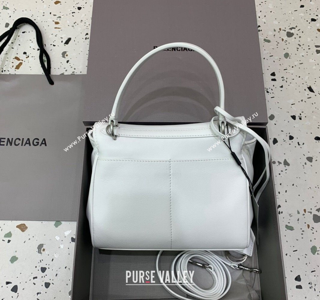 Balenciaga Rodeo Mini Handbag in white smooth calfskin, aged-silver hardware 2024 78972 (JM-240621048)