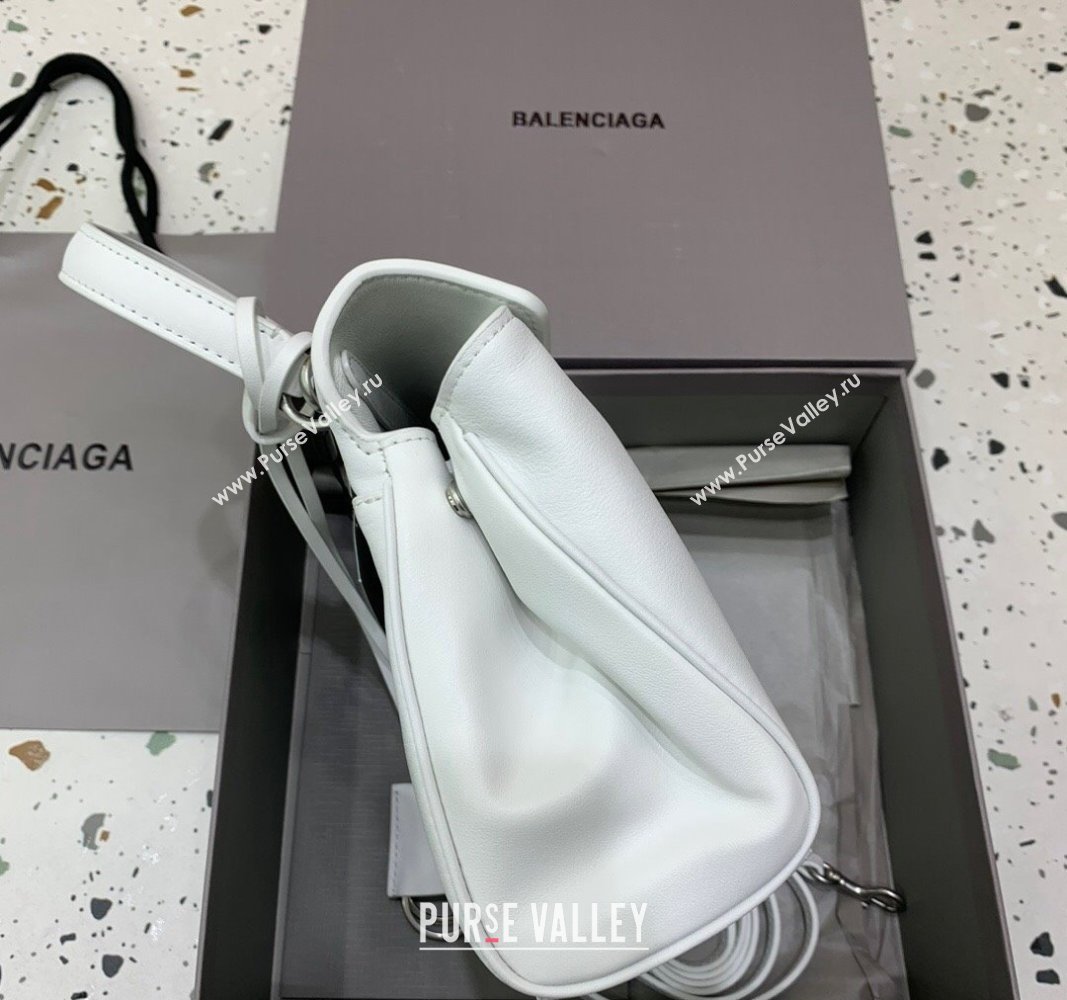 Balenciaga Rodeo Mini Handbag in white smooth calfskin, aged-silver hardware 2024 78972 (JM-240621048)