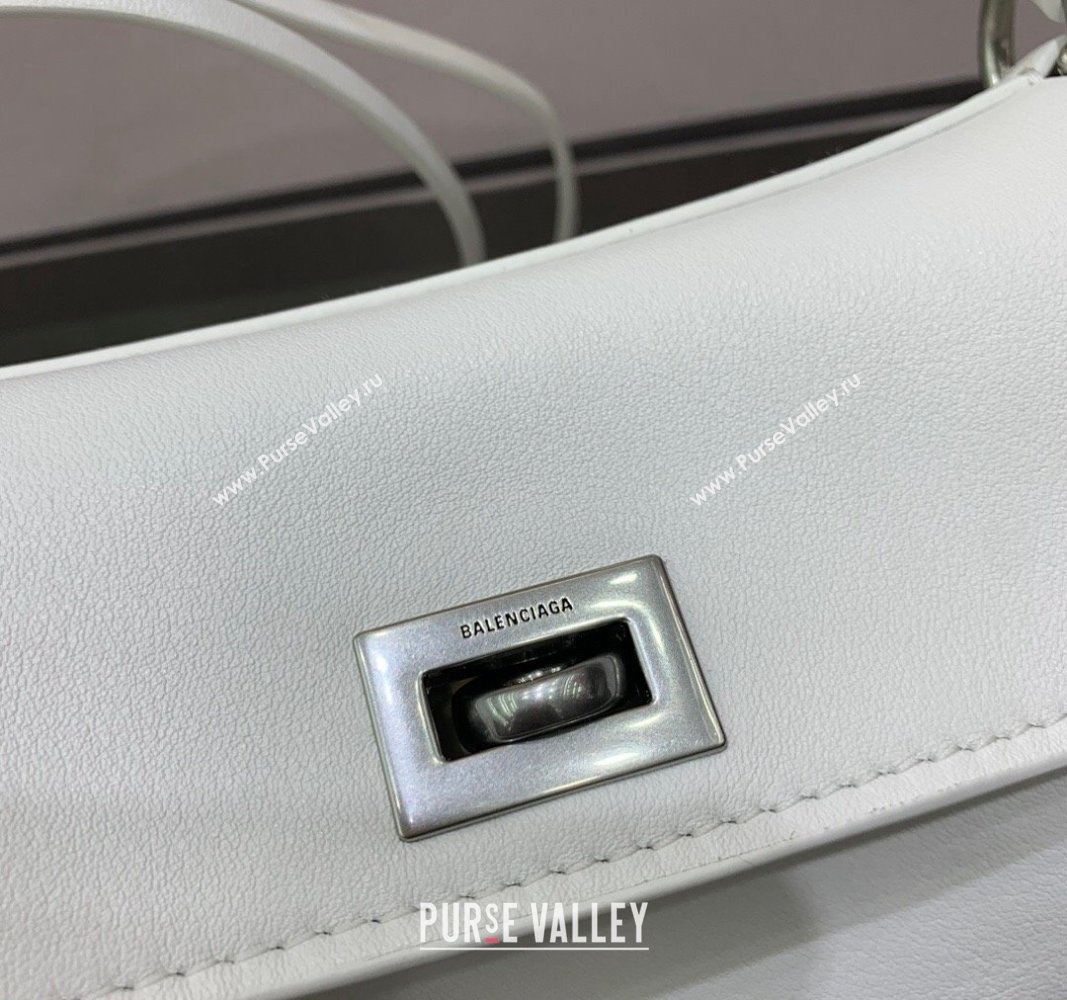 Balenciaga Rodeo Mini Handbag in white smooth calfskin, aged-silver hardware 2024 78972 (JM-240621048)