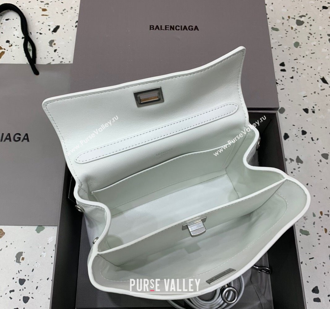 Balenciaga Rodeo Mini Handbag in white smooth calfskin, aged-silver hardware 2024 78972 (JM-240621048)