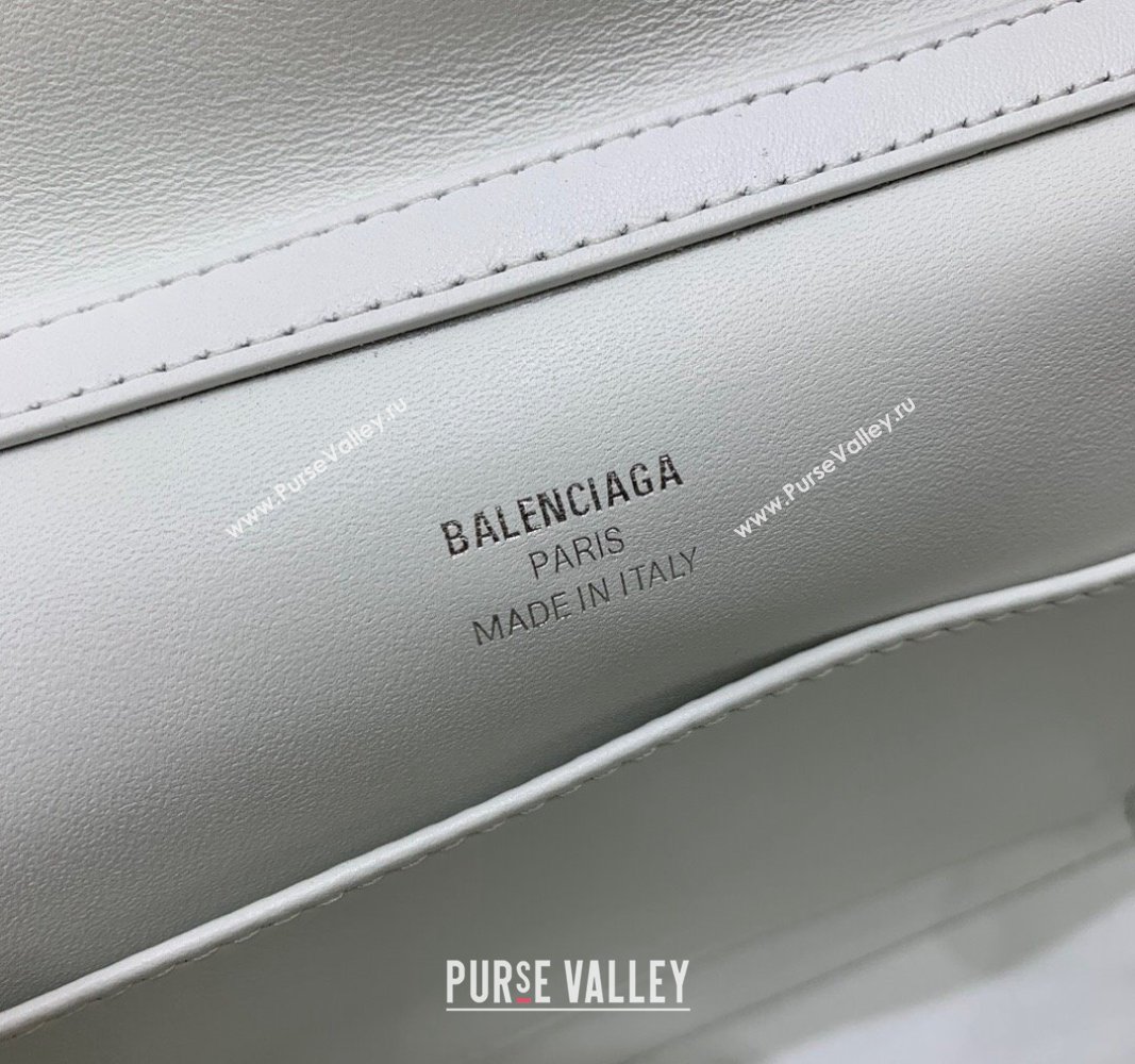 Balenciaga Rodeo Mini Handbag in white smooth calfskin, aged-silver hardware 2024 78972 (JM-240621048)