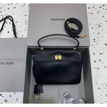 Balenciaga Rodeo Mini Handbag in black smooth calfskin, aged-gold hardware 2024 78972 (JM-240621049)