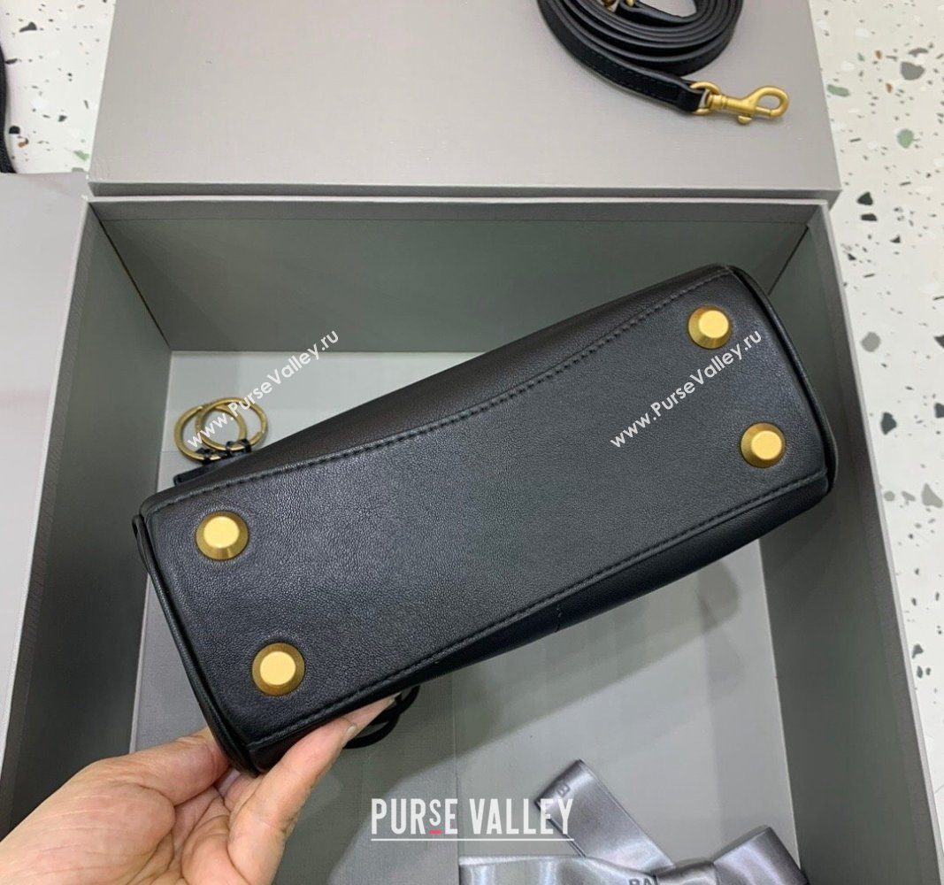 Balenciaga Rodeo Mini Handbag in black smooth calfskin, aged-gold hardware 2024 78972 (JM-240621049)