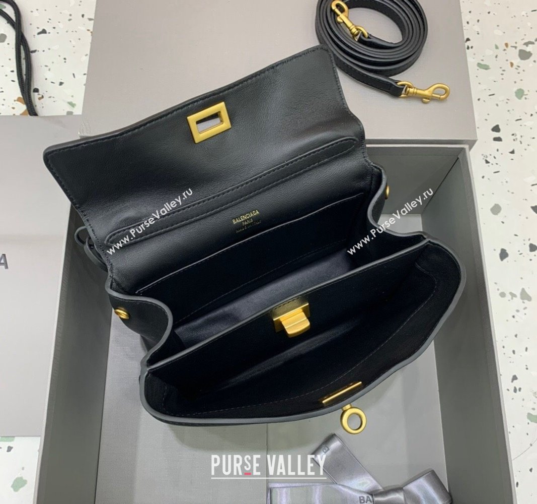 Balenciaga Rodeo Mini Handbag in black smooth calfskin, aged-gold hardware 2024 78972 (JM-240621049)