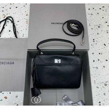 Balenciaga Rodeo Mini Handbag in black smooth calfskin, aged-silver hardware 2024 78972 (JM-240621050)