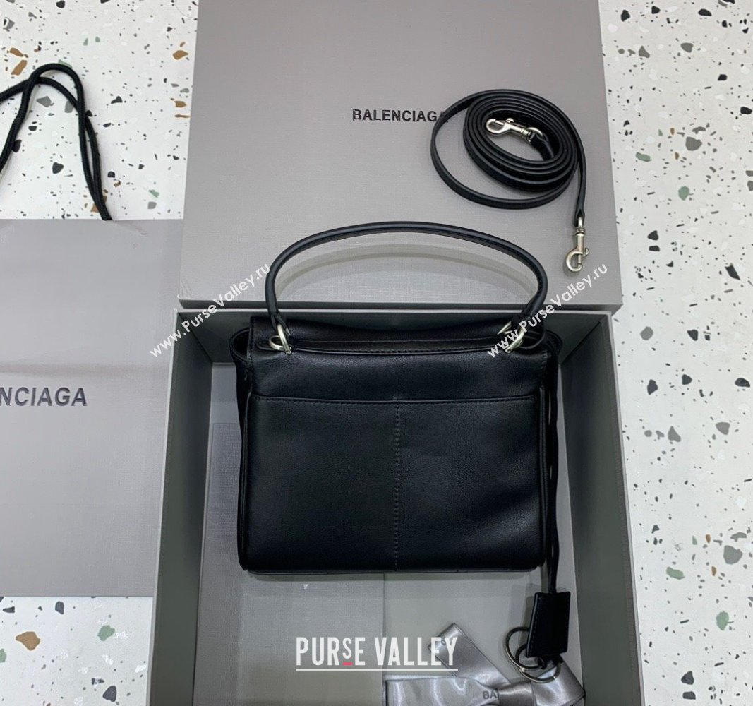 Balenciaga Rodeo Mini Handbag in black smooth calfskin, aged-silver hardware 2024 78972 (JM-240621050)