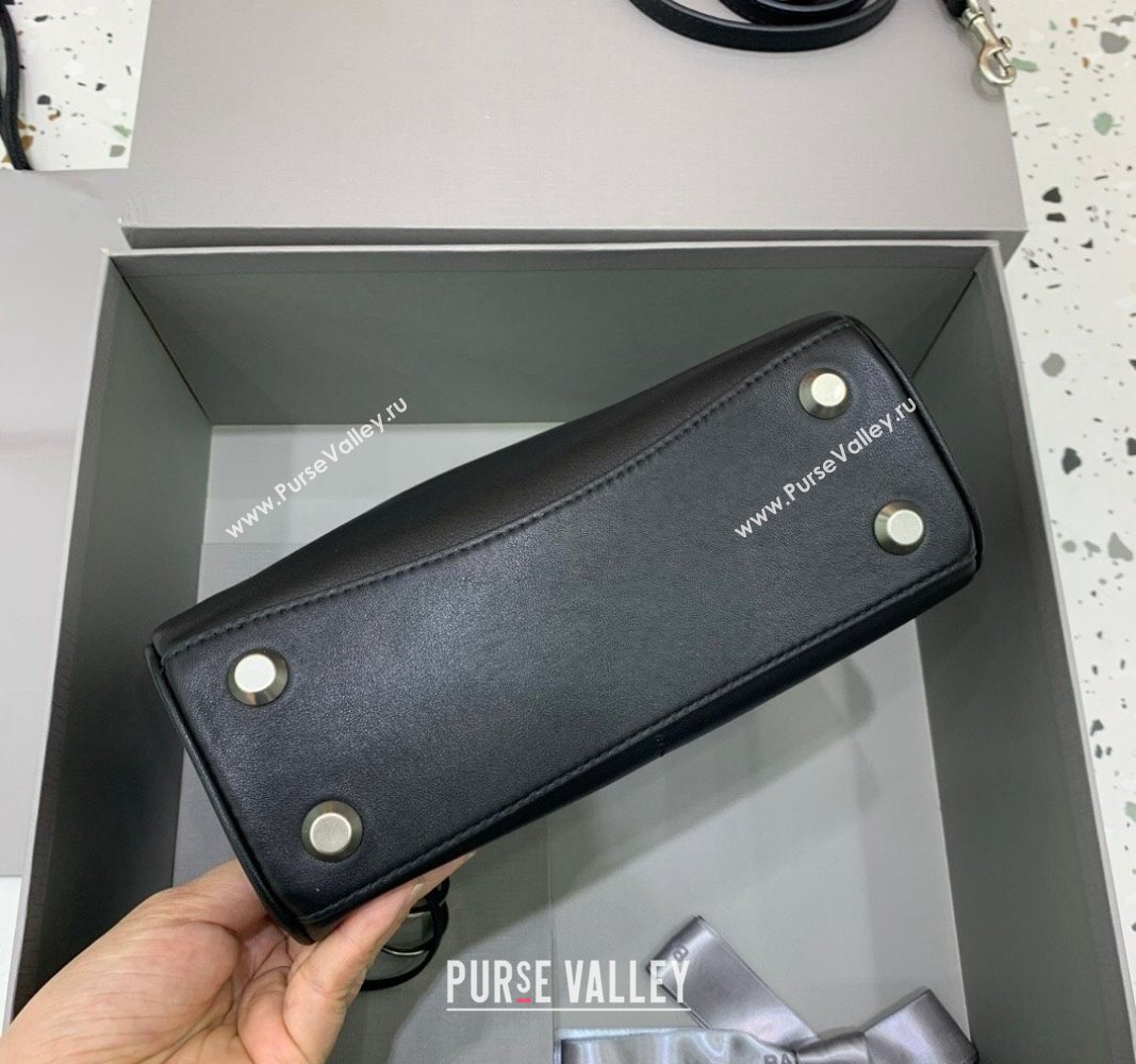 Balenciaga Rodeo Mini Handbag in black smooth calfskin, aged-silver hardware 2024 78972 (JM-240621050)