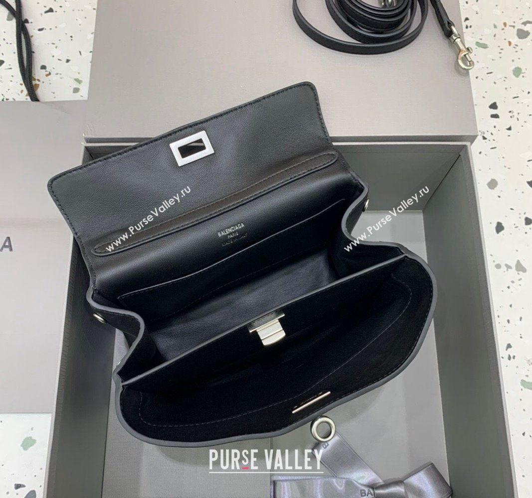 Balenciaga Rodeo Mini Handbag in black smooth calfskin, aged-silver hardware 2024 78972 (JM-240621050)