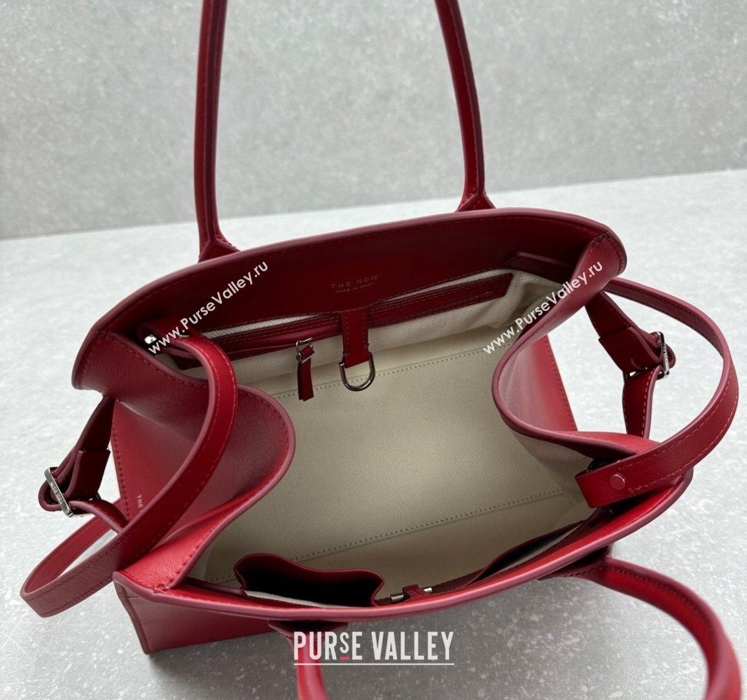 The Row Margaux 12 Tote Bag in Smooth Leather Dark Red 2024 1833 (ningm-240921020)