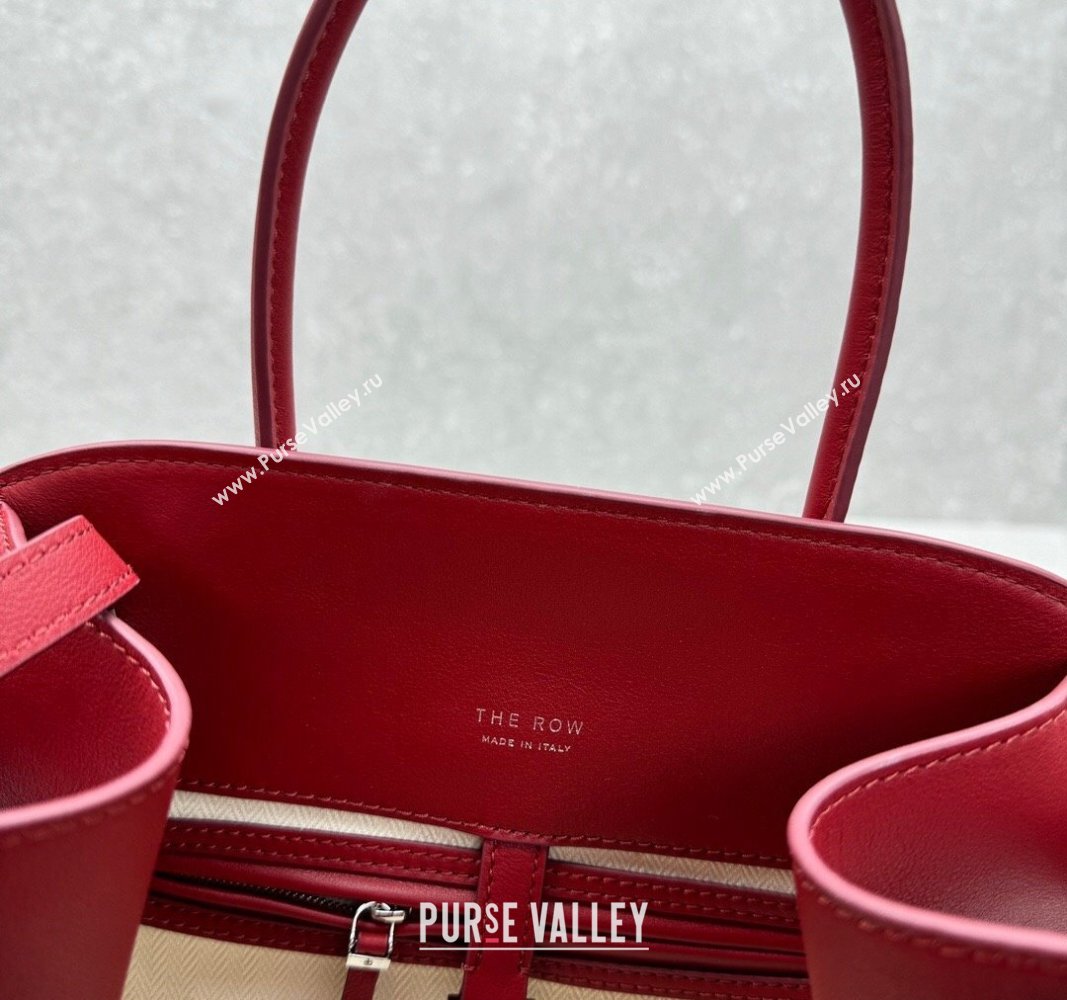 The Row Margaux 12 Tote Bag in Smooth Leather Dark Red 2024 1833 (ningm-240921020)