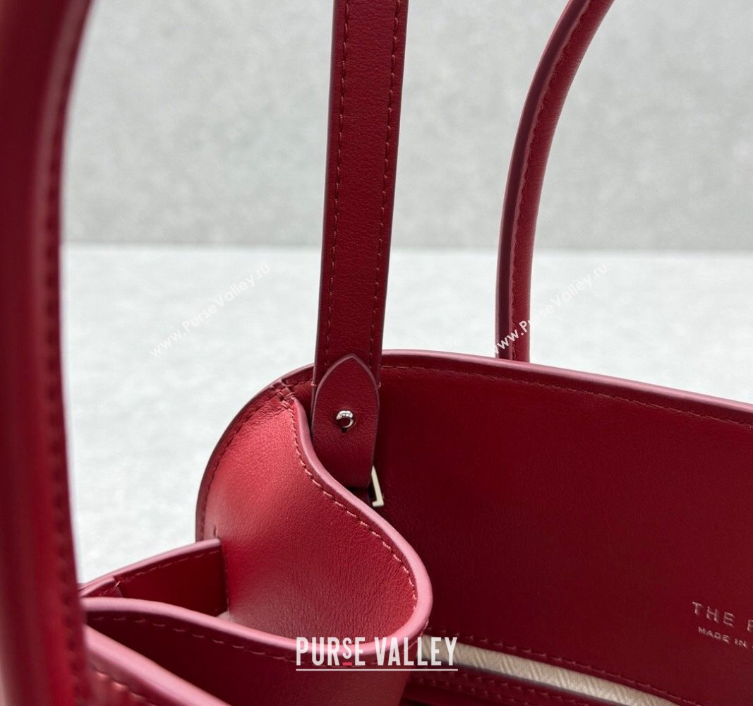 The Row Margaux 12 Tote Bag in Smooth Leather Dark Red 2024 1833 (ningm-240921020)