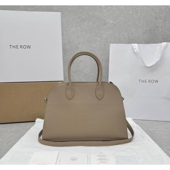 The Row Margaux 12 Tote Bag in Grained Leather Dusty Beige 2024 1833 (ningm-240921024)