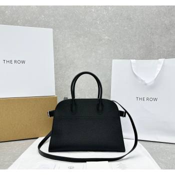 The Row Margaux 12 Tote Bag in Grianed Leather Black 2024 1833 (ningm-240921025)