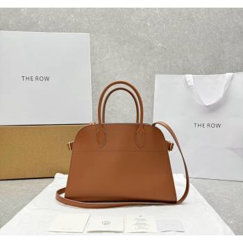 The Row Margaux 12 Tote Bag in Smooth Leather Brown 2024 1833 (ningm-240921021)