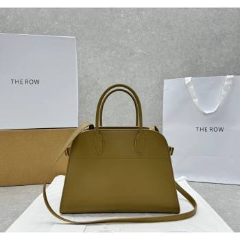 The Row Margaux 12 Tote Bag in Smooth Leather Olive Green 2024 1833 (ningm-240921022)