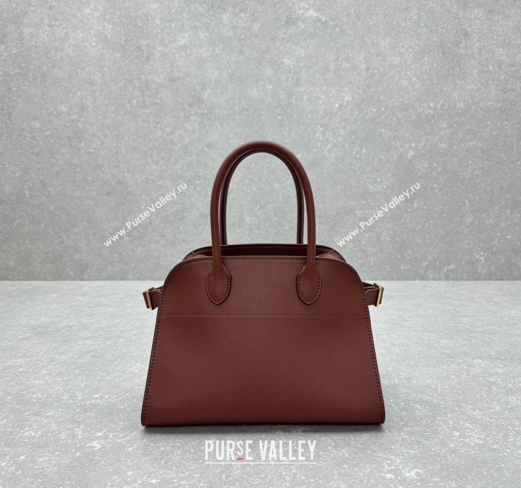 The Row Margaux 10 Small Tote Bag in Smooth Leather Brick Red 2024 1833 (ningm-240921027)