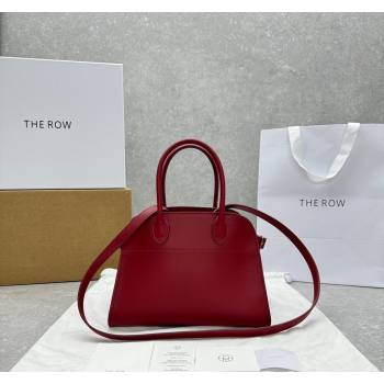 The Row Margaux 10 Small Tote Bag in Smooth Leather Dark Red 2024 1831 (ningm-240921026)