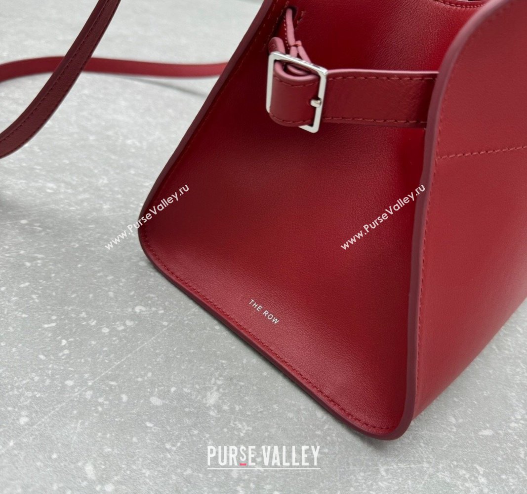 The Row Margaux 10 Small Tote Bag in Smooth Leather Dark Red 2024 1831 (ningm-240921026)