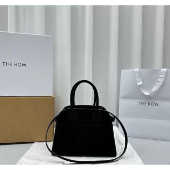 The Row Margaux 10 Small Tote Bag in Suede Black 2024 1831 (ningm-240921029)