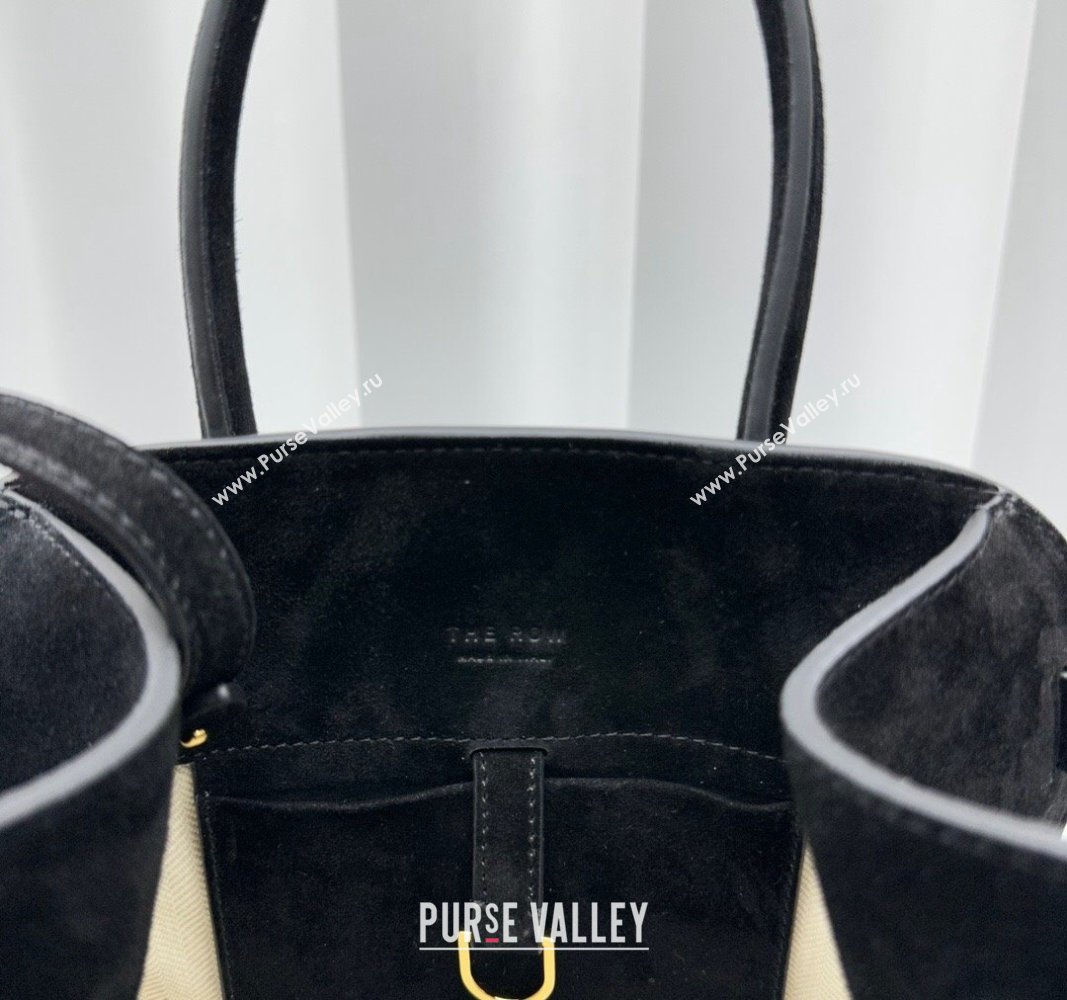 The Row Margaux 10 Small Tote Bag in Suede Black 2024 1831 (ningm-240921029)