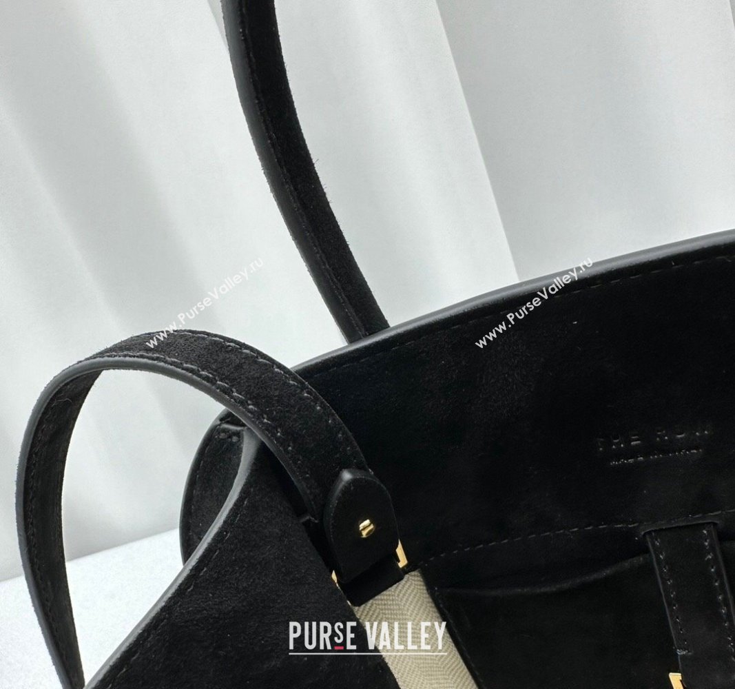 The Row Margaux 10 Small Tote Bag in Suede Black 2024 1831 (ningm-240921029)