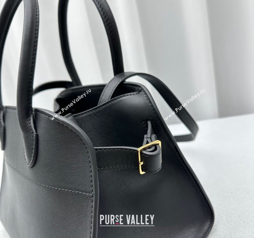 The Row Margaux 10 Small Tote Bag in Calf Leather Black 2024 1831 (ningm-240921030)