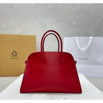 The Row Margaux 15 Medium Tote Bag in Smooth Leather Dark Red 2024 1831 (ningm-240921032)