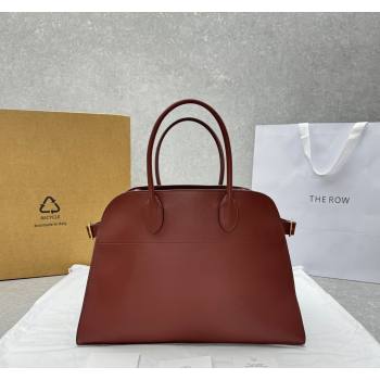 The Row Margaux 15 Medium Tote Bag in Smooth Leather Brick Red 2024 1831 (ningm-240921034)