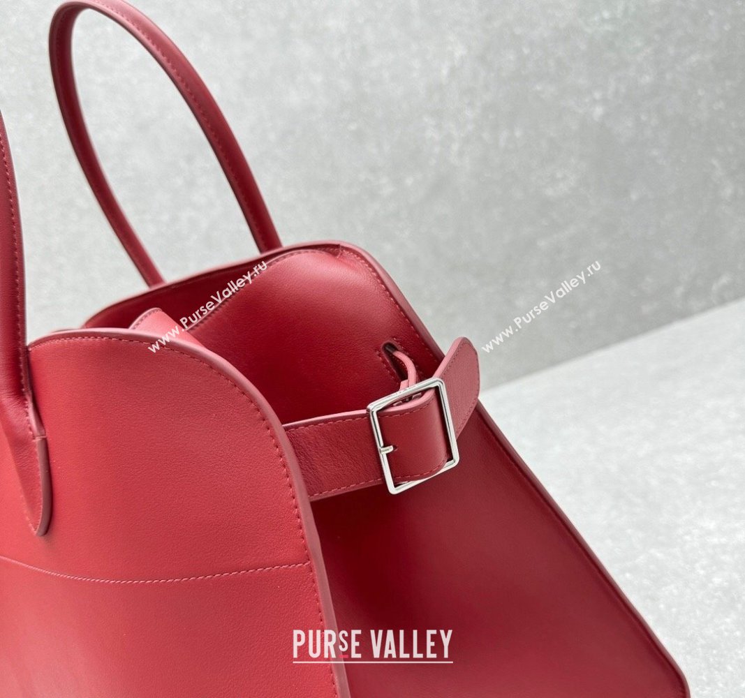 The Row Margaux 17 Large Tote Bag in Smooth Leather Dark Red 2024 1831 (ningm-240921040)