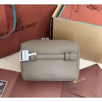 Loro Piana Small Extra Travel Pouch in Calfsklin Leather Grey 2024 (ssz-241108009)