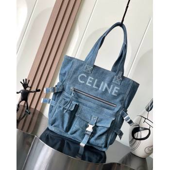 Celine Mens Tote Bag in Blue Denim with Celine 2024 116072 (ssz-241108007)