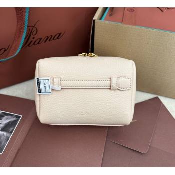 Loro Piana Small Extra Travel Pouch in Calfsklin Leather Cream White 2024 (ssz-241108010)